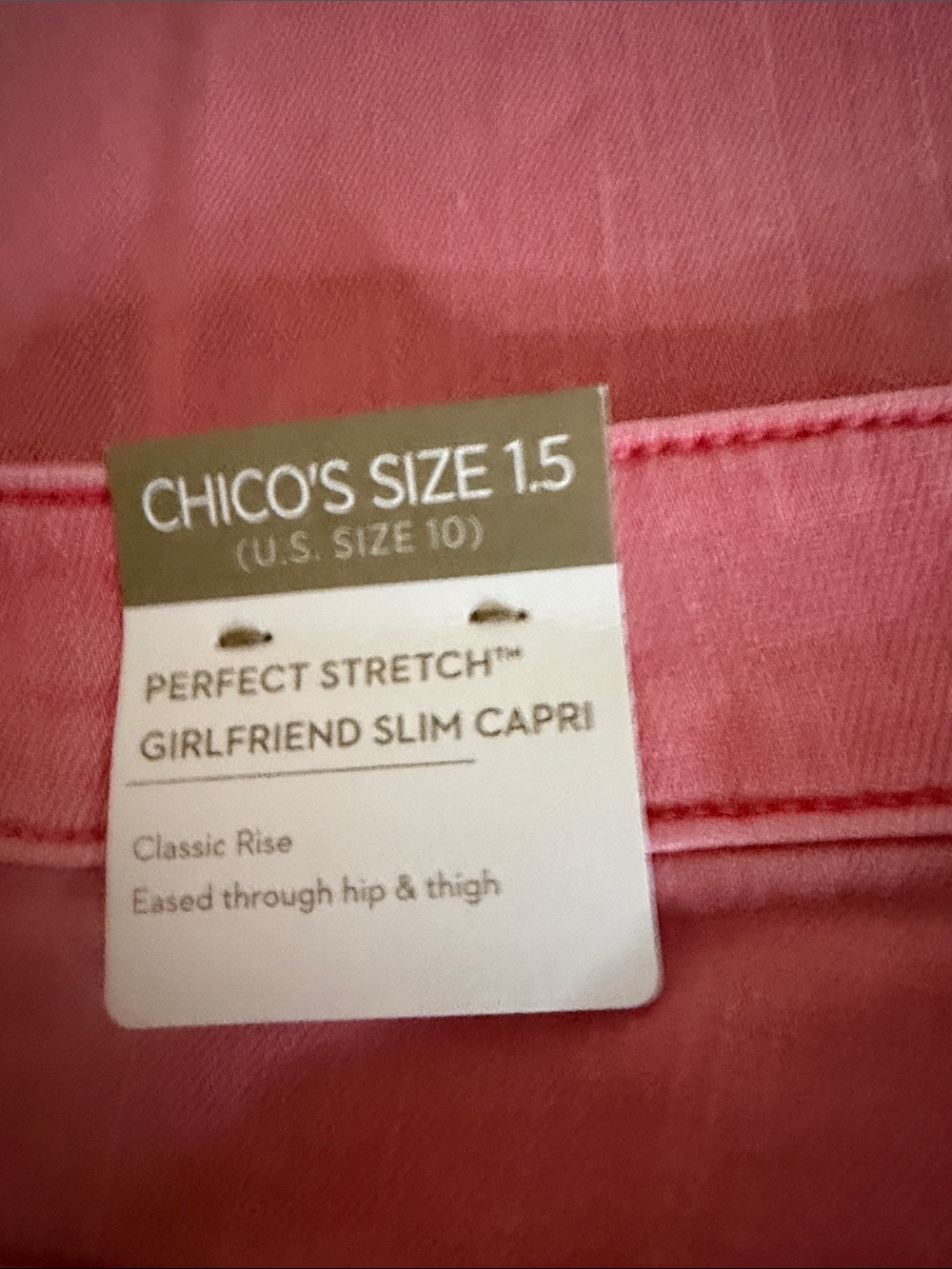 Chico's Coral Pink Cropped Straight Jeans - Picture 7 of 8